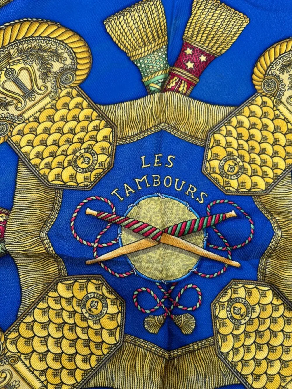 Hermes Silk Les Tambours Scarf 90